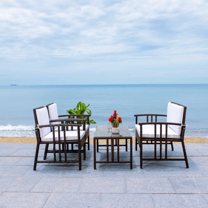 Set da soggiorno in vimini da esterno SAFAVIEH Jeta, 4 pezzi - 43L x 31P x 26A