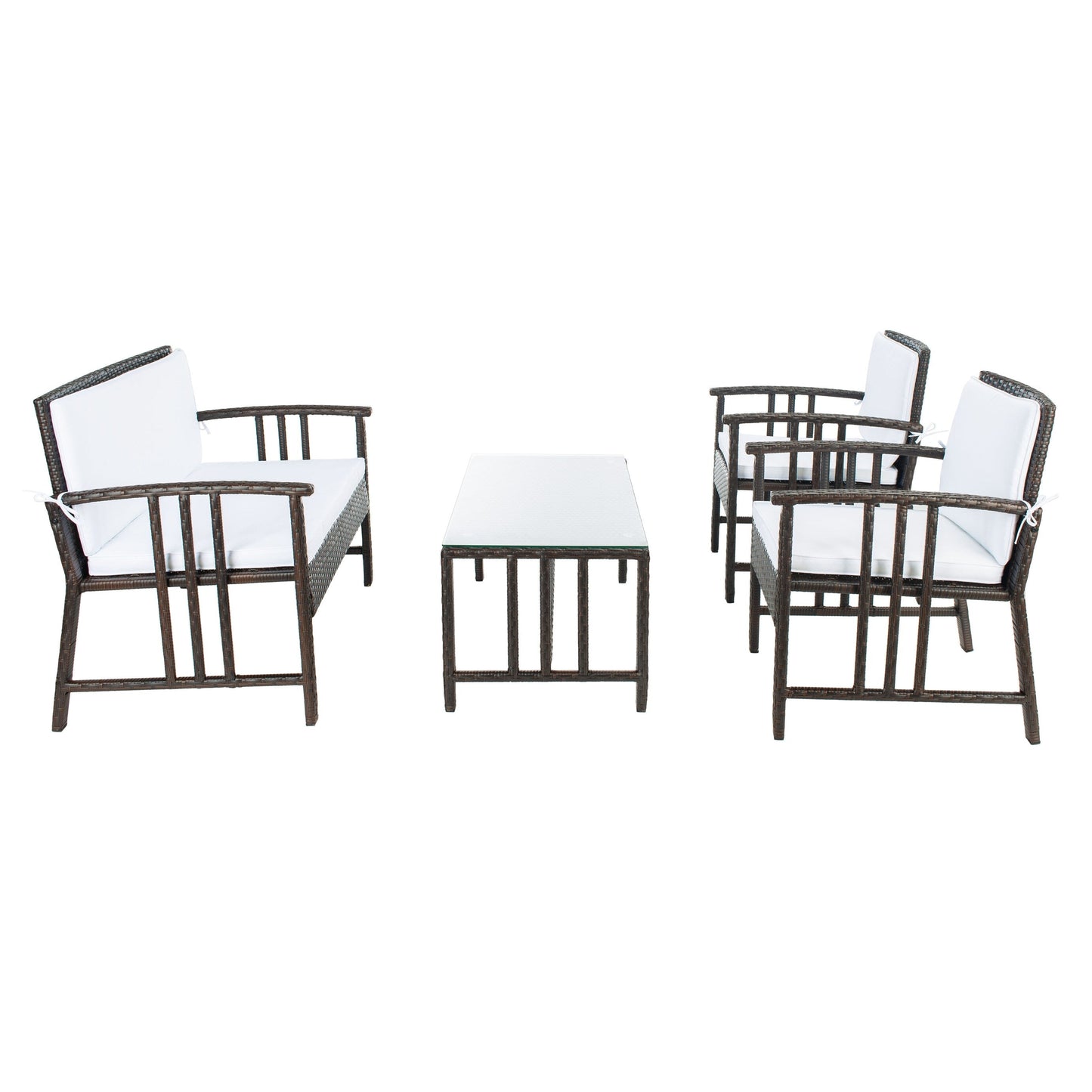 Set da soggiorno in vimini da esterno SAFAVIEH Jeta, 4 pezzi - 43L x 31P x 26A