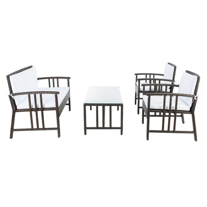 Set da soggiorno in vimini da esterno SAFAVIEH Jeta, 4 pezzi - 43L x 31P x 26A