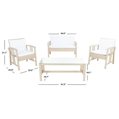 Set da soggiorno in vimini da esterno SAFAVIEH Jeta, 4 pezzi - 43L x 31P x 26A