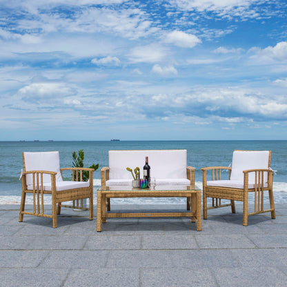 Set da soggiorno in vimini da esterno SAFAVIEH Jeta, 4 pezzi - 43L x 31P x 26A