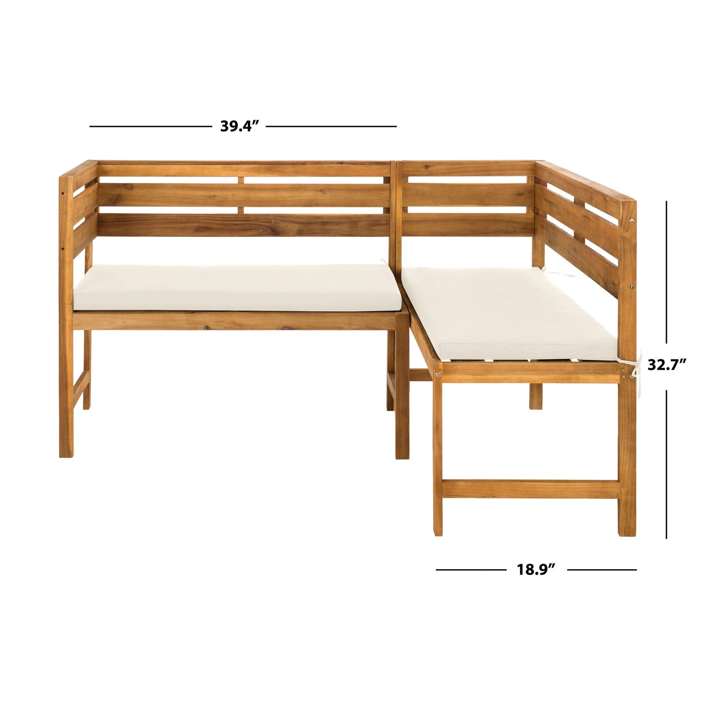 Set da salotto angolare per balcone Kenna da esterno SAFAVIEH, 3 pezzi - 39Lx19Px33A