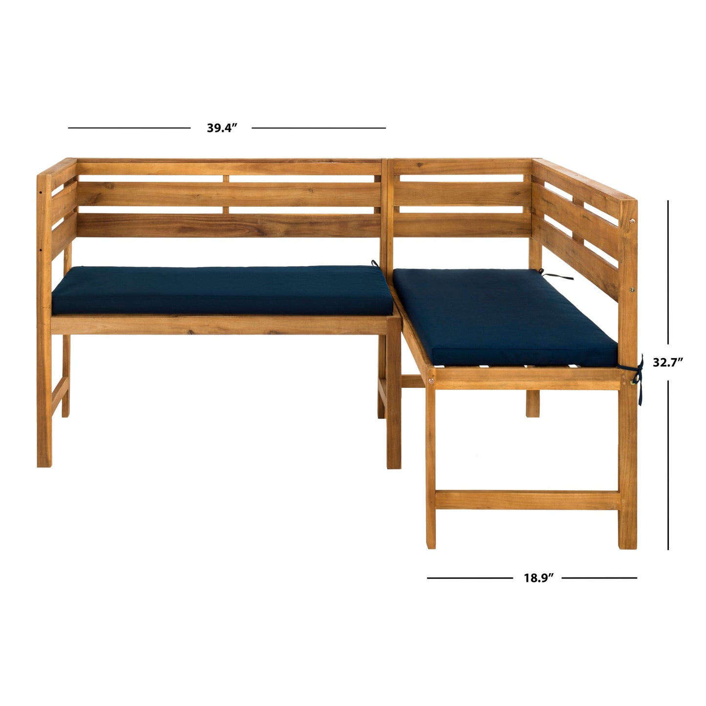Set da salotto angolare per balcone Kenna da esterno SAFAVIEH, 3 pezzi - 39Lx19Px33A