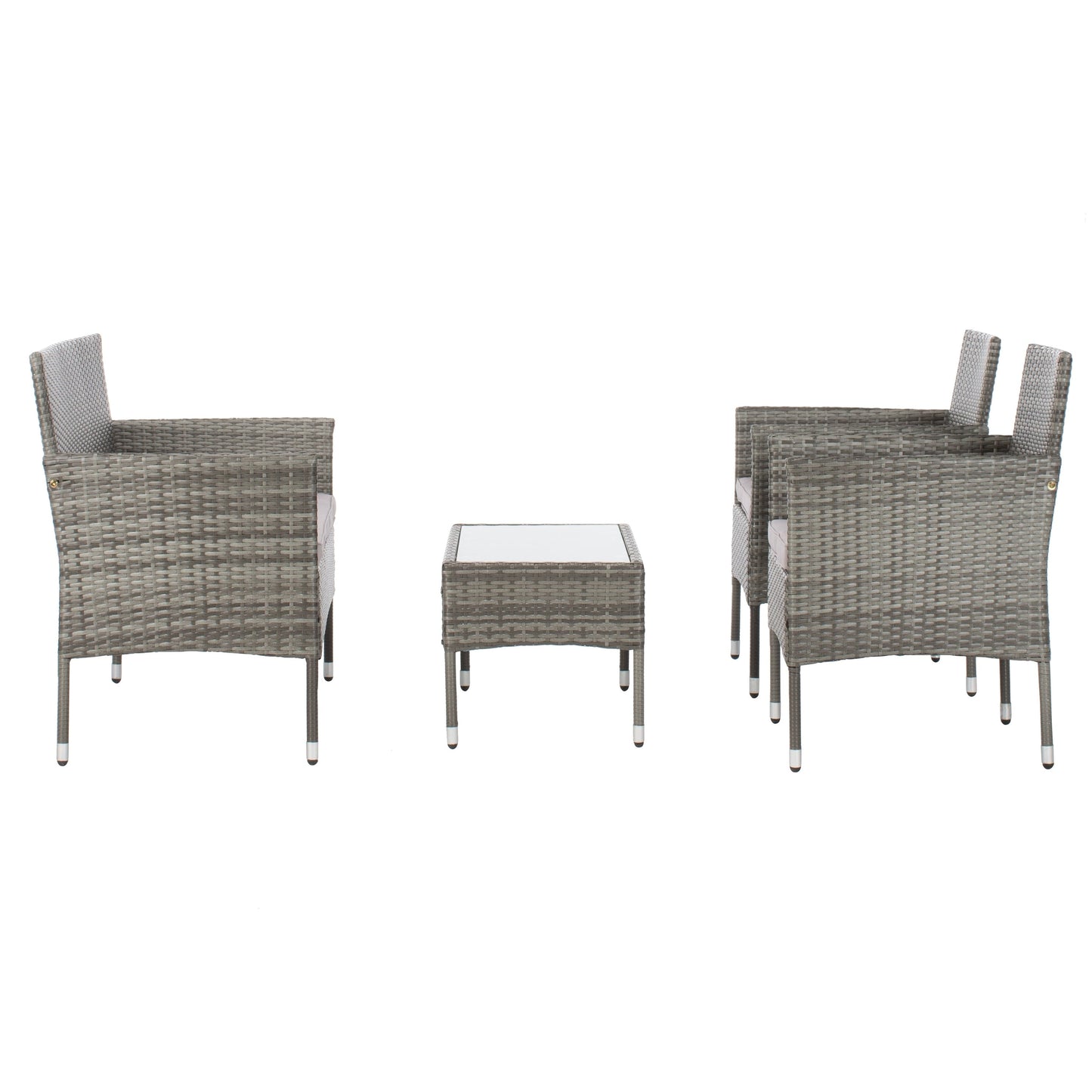 SAFAVIEH Outdoor Living Abdul set da patio 4 pezzi - Grigio/Grigio - 42L x 23P x 33A