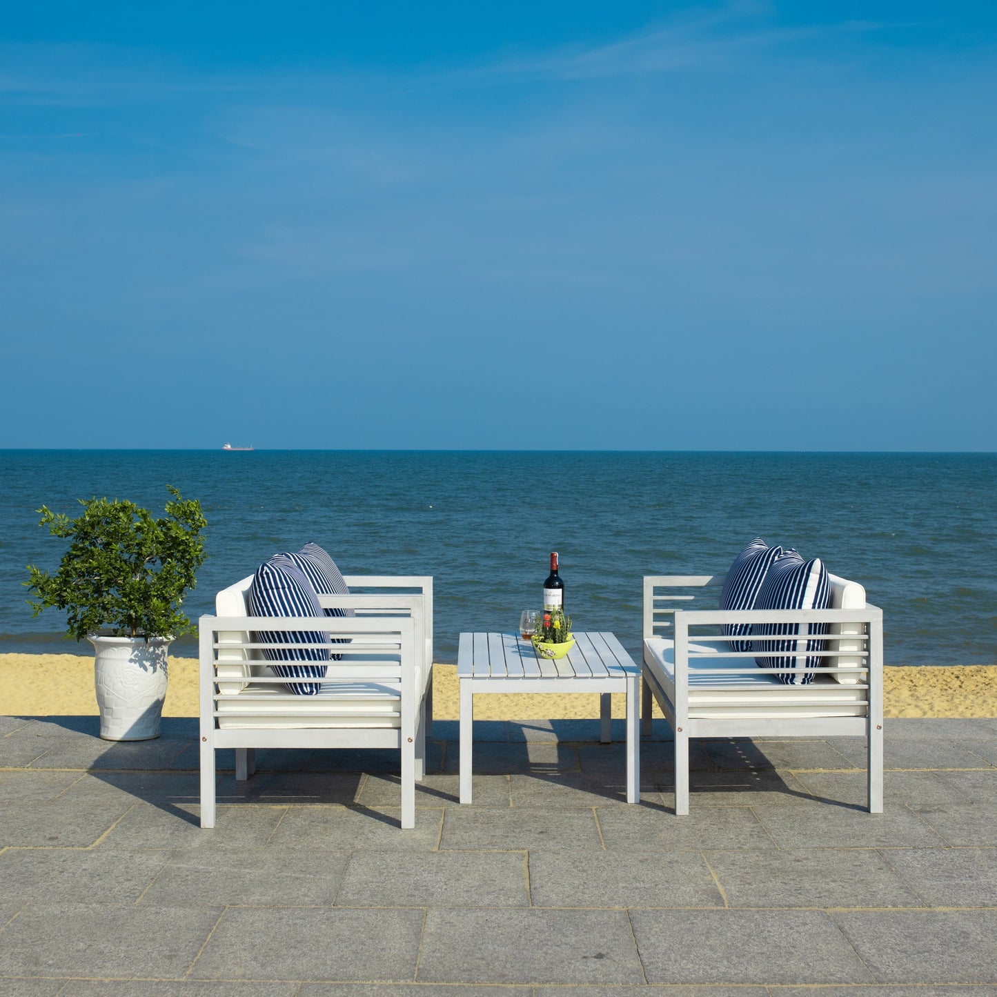 SAFAVIEH Outdoor Living Alda Set da 4 pezzi con cuscini decorativi - 51L x 26P x 26A