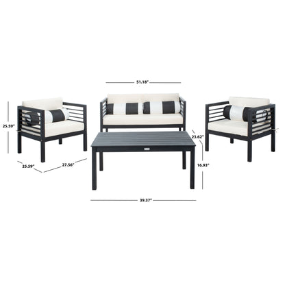 SAFAVIEH Outdoor Living Alda Set da 4 pezzi con cuscini decorativi - 51L x 26P x 26A
