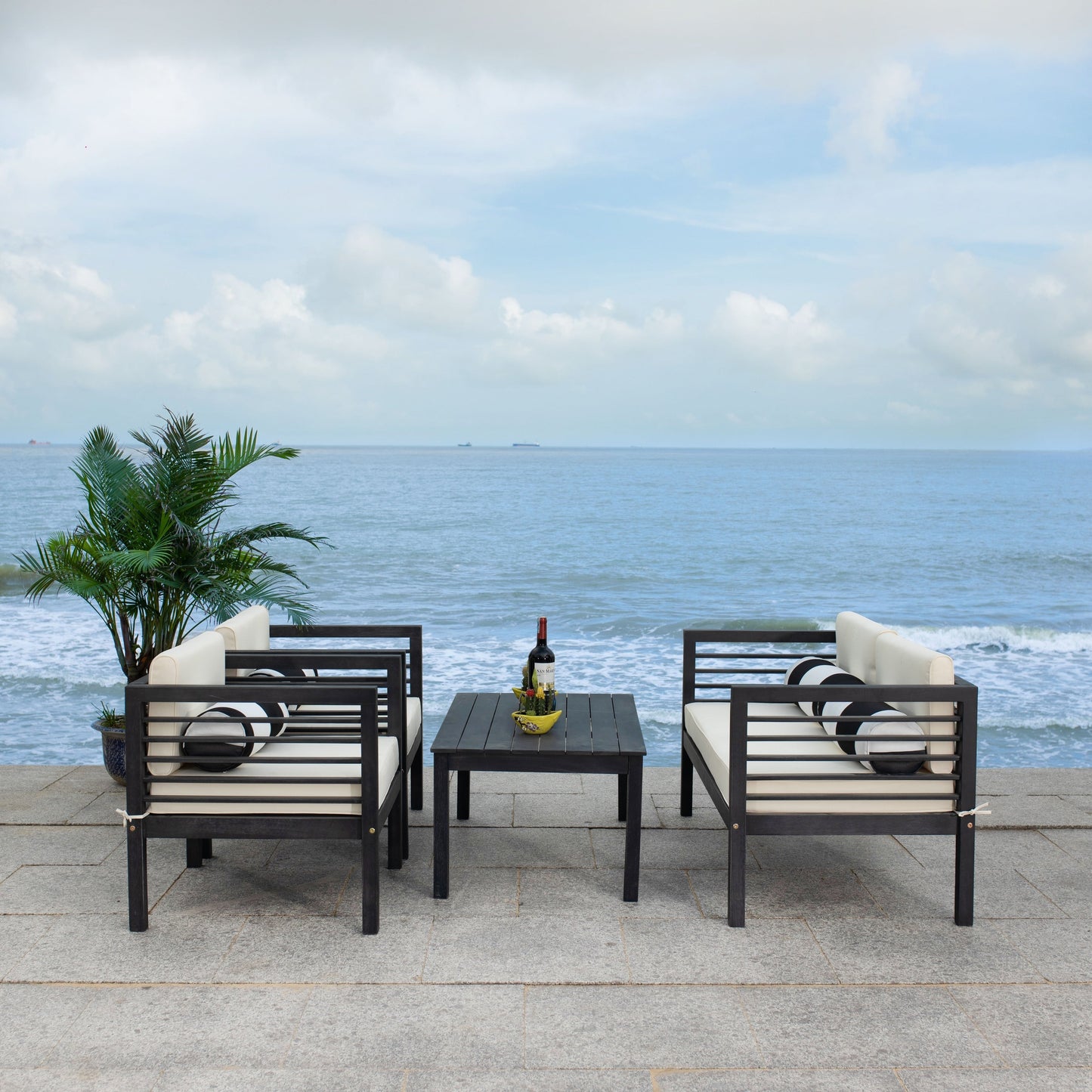 SAFAVIEH Outdoor Living Alda Set da 4 pezzi con cuscini decorativi - 51L x 26P x 26A