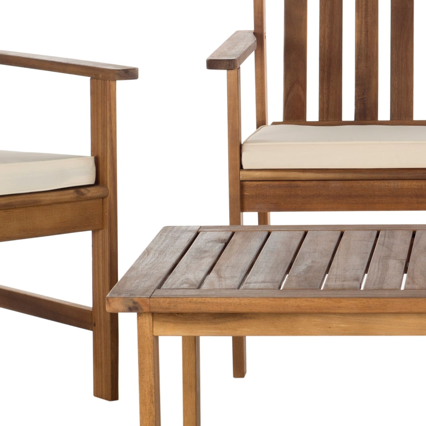 SAFAVIEH Outdoor Living Burbank Set di mobili in legno di acacia marrone da 4 pezzi - 44L x 25P x 34A