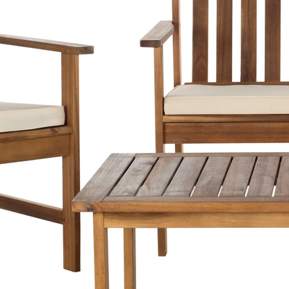 SAFAVIEH Outdoor Living Burbank Set di mobili in legno di acacia marrone da 4 pezzi - 44L x 25P x 34A