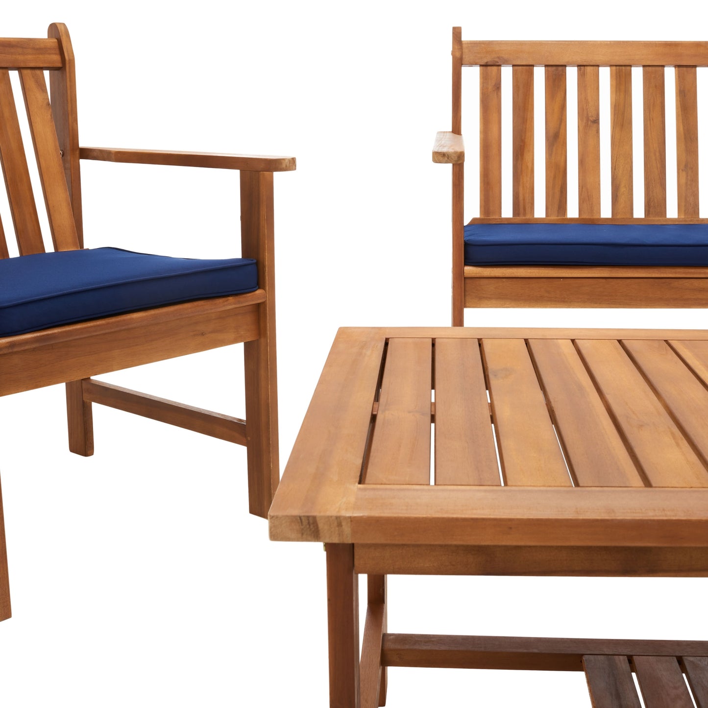 SAFAVIEH Outdoor Living Burbank Set di mobili in legno di acacia marrone da 4 pezzi - 44L x 25P x 34A