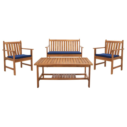 SAFAVIEH Outdoor Living Burbank Set di mobili in legno di acacia marrone da 4 pezzi - 44L x 25P x 34A