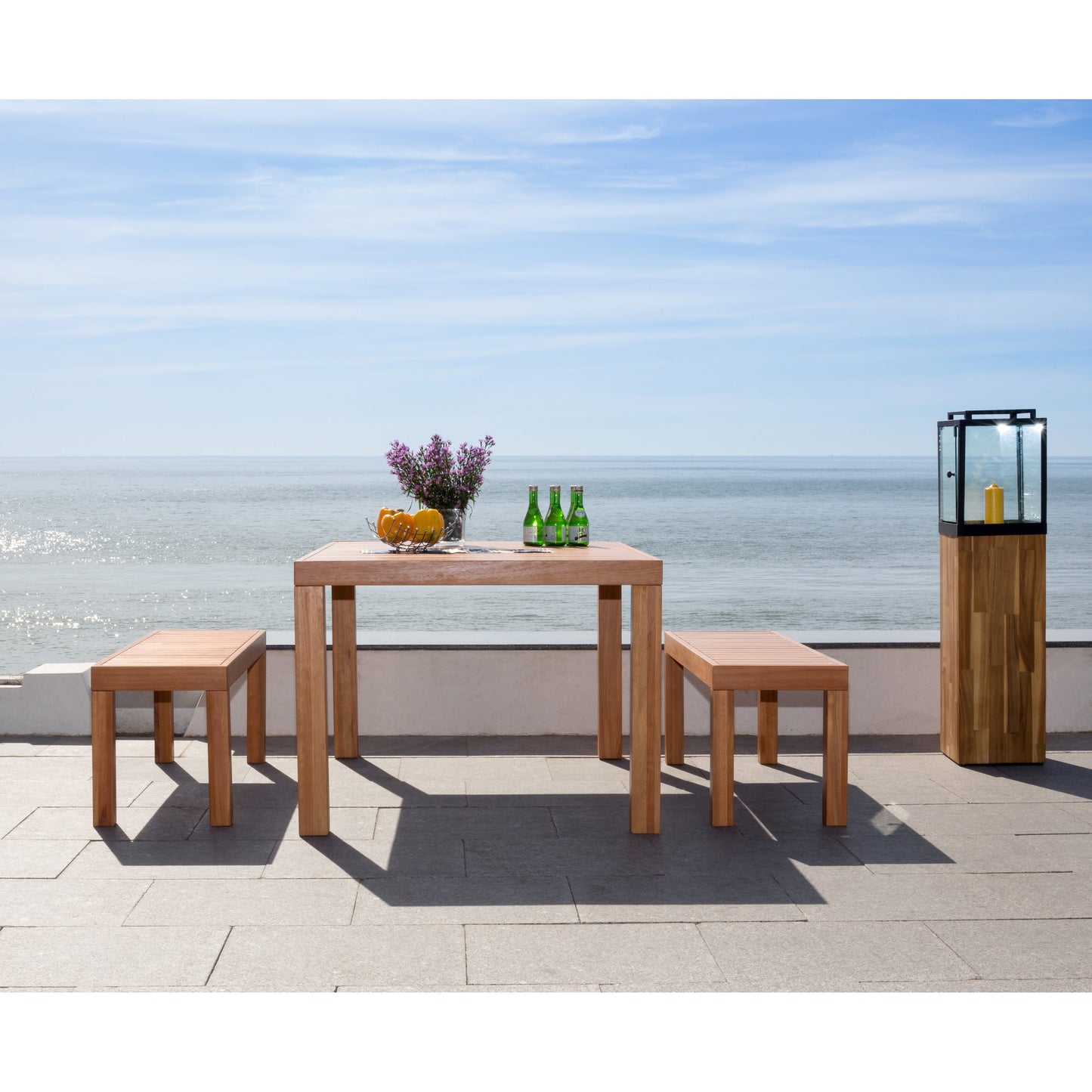 SAFAVIEH Outdoor Living Dario Set da pranzo 3 pezzi - 59L x 32P x 30A