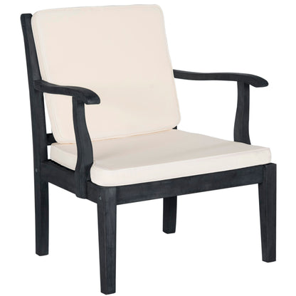 SAFAVIEH Outdoor Living Del Mar Set da patio con cuscini beige in legno di acacia marrone, 4 pezzi - 48L x 25P x 32A