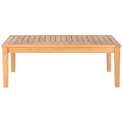 SAFAVIEH Outdoor Living Del Mar Set da patio con cuscini beige in legno di acacia marrone, 4 pezzi - 48L x 25P x 32A