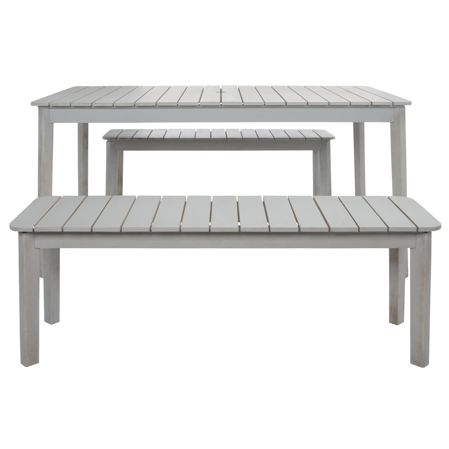 SAFAVIEH Outdoor Living Europa Set da pranzo con tavolo e 2 panche - 35L x 60P x 29A