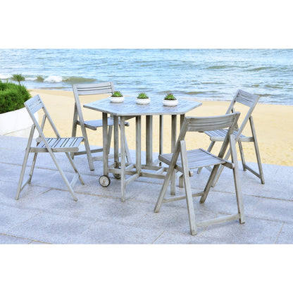 SAFAVIEH Outdoor Living Kerman Grey Wash Acacia Wood Set da pranzo 5 pezzi - 41W x 41D x 30H