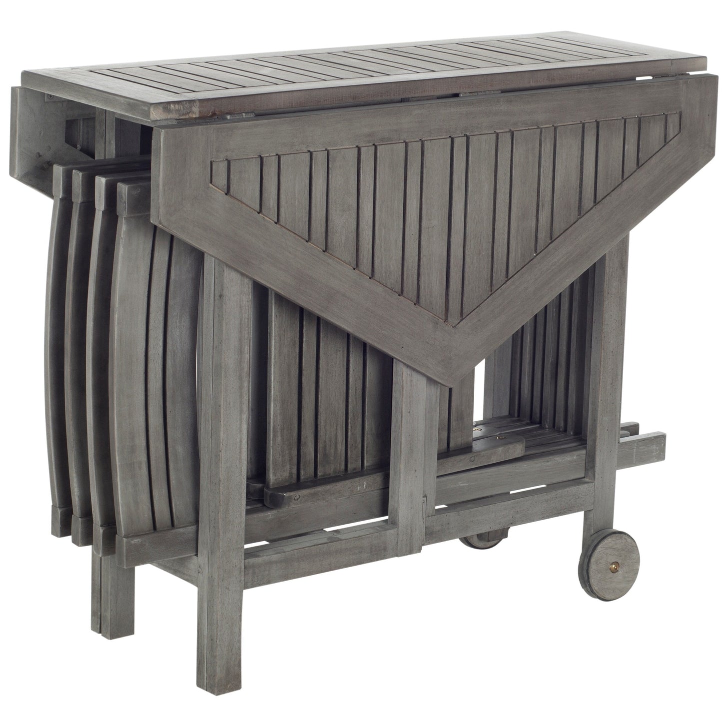 SAFAVIEH Outdoor Living Kerman Grey Wash Acacia Wood Set da pranzo 5 pezzi - 41W x 41D x 30H