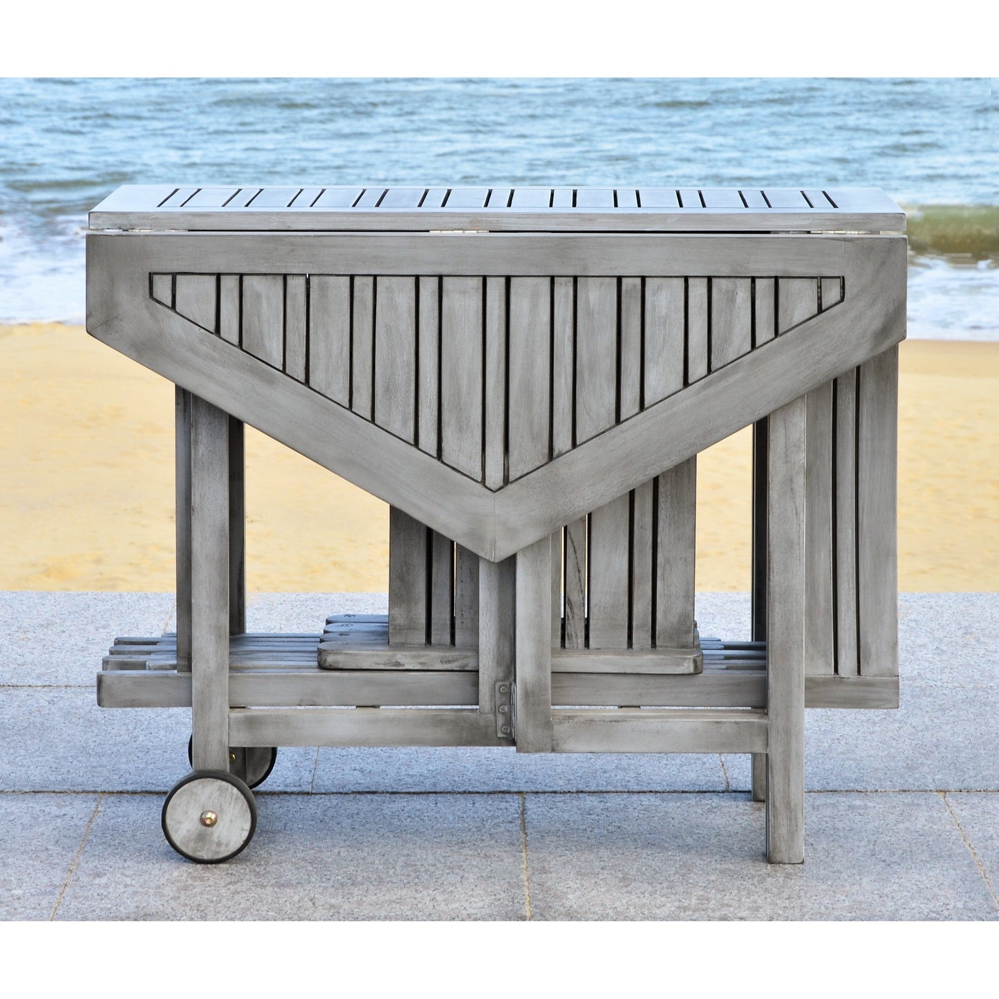 SAFAVIEH Outdoor Living Kerman Grey Wash Acacia Wood Set da pranzo 5 pezzi - 41W x 41D x 30H