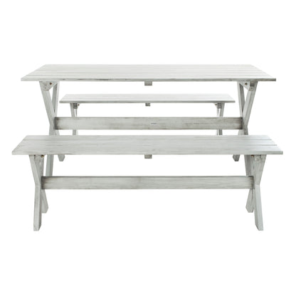 Set da pranzo con tavolo e panca SAFAVIEH Outdoor Living Marina Grey, 3 pezzi - 35L x 59P x 30A