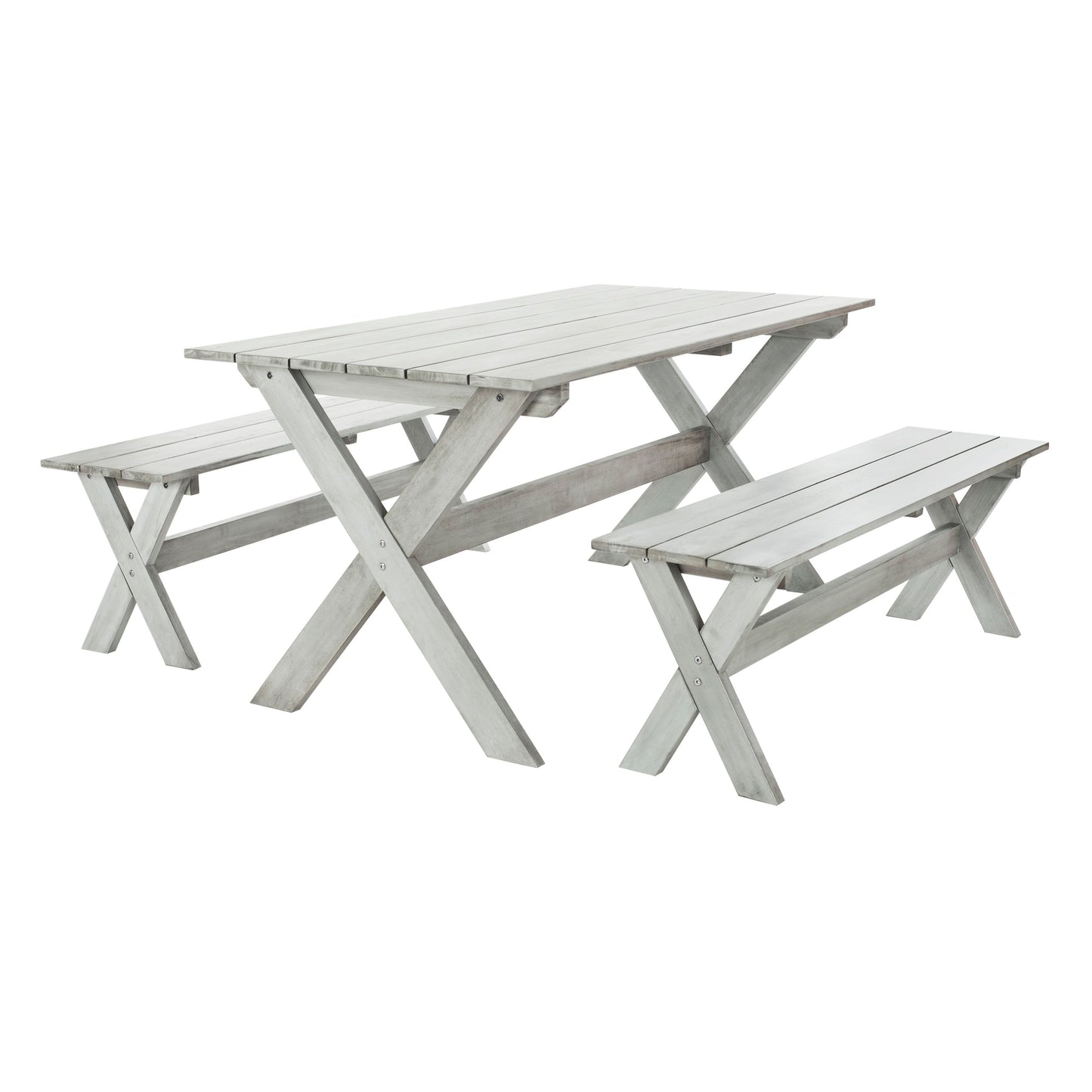Set da pranzo con tavolo e panca SAFAVIEH Outdoor Living Marina Grey, 3 pezzi - 35L x 59P x 30A