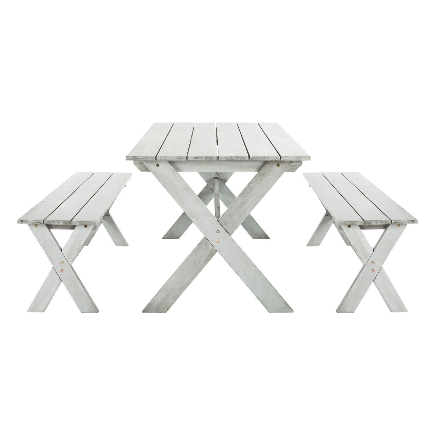 Set da pranzo con tavolo e panca SAFAVIEH Outdoor Living Marina Grey, 3 pezzi - 35L x 59P x 30A
