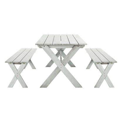 Set da pranzo con tavolo e panca SAFAVIEH Outdoor Living Marina Grey, 3 pezzi - 35L x 59P x 30A