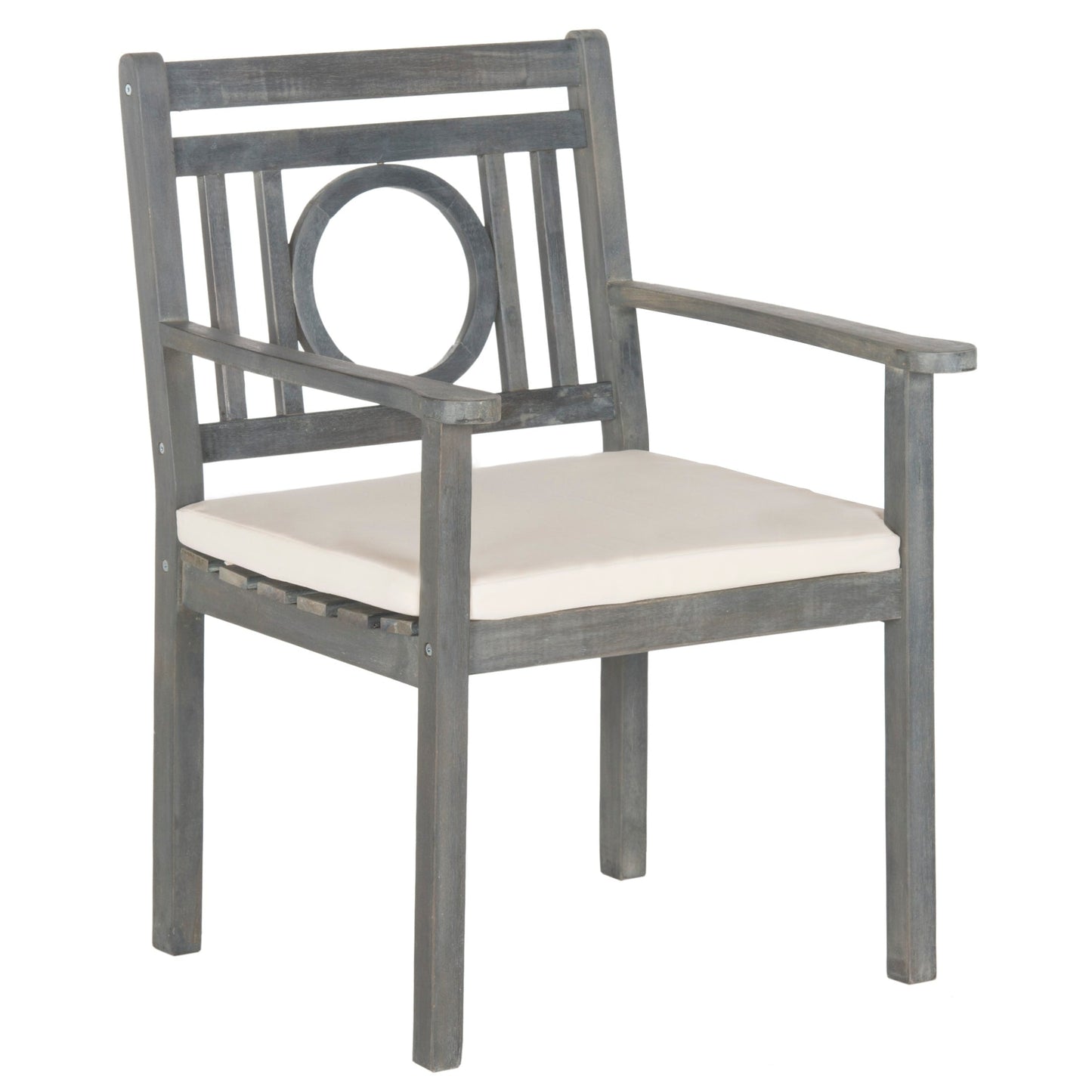SAFAVIEH Outdoor Living Montclair Ash Grey Acacia Wood Set da pranzo con cuscini beige da 5 pezzi - 35L x 35P x 30A