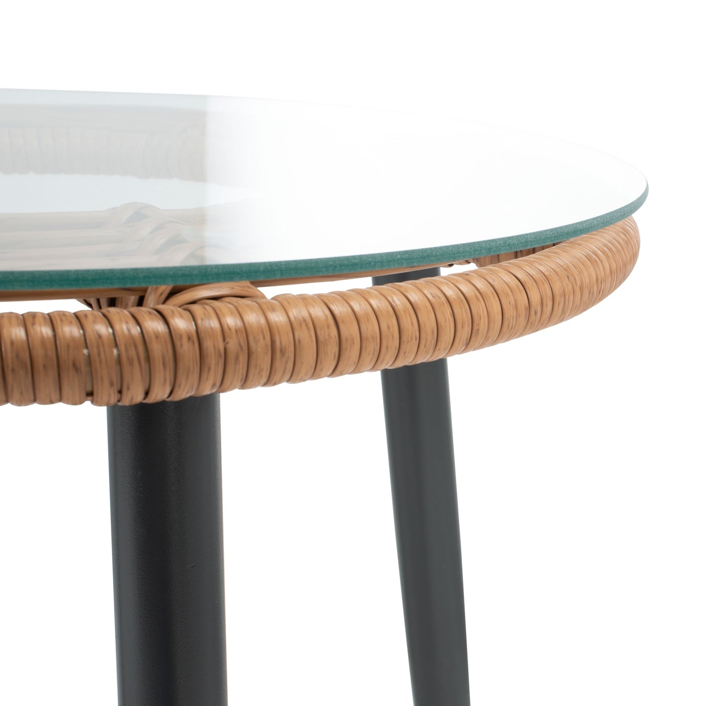 SAFAVIEH Outdoor Living Prenza Rattan Set da 3 pezzi per patio - Naturale/Blu navy - 21L x 24P x 32A