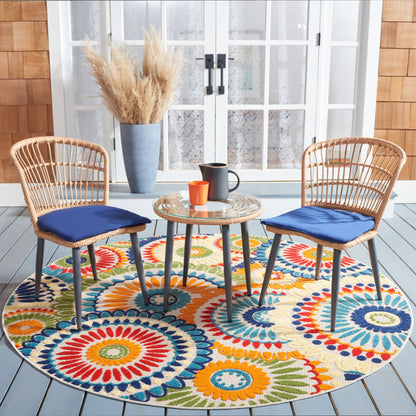 SAFAVIEH Outdoor Living Prenza Rattan Set da 3 pezzi per patio - Naturale/Blu navy - 21L x 24P x 32A