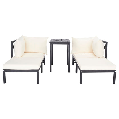 SAFAVIEH Outdoor Living Ronson Set di 5 pezzi componibili - Grigio ardesia scuro/beige - 27L x 27P x 27A