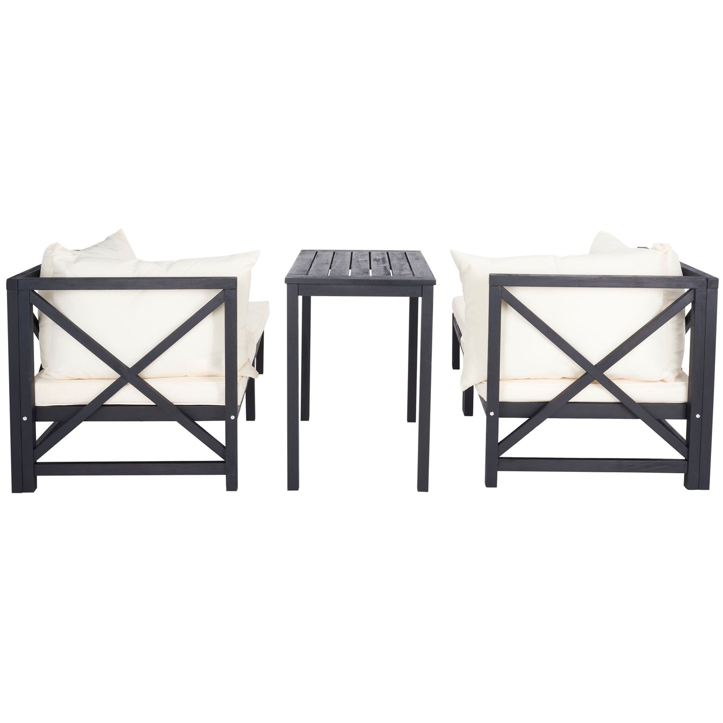 SAFAVIEH Outdoor Living Ronson Set di 5 pezzi componibili - Grigio ardesia scuro/beige - 27L x 27P x 27A