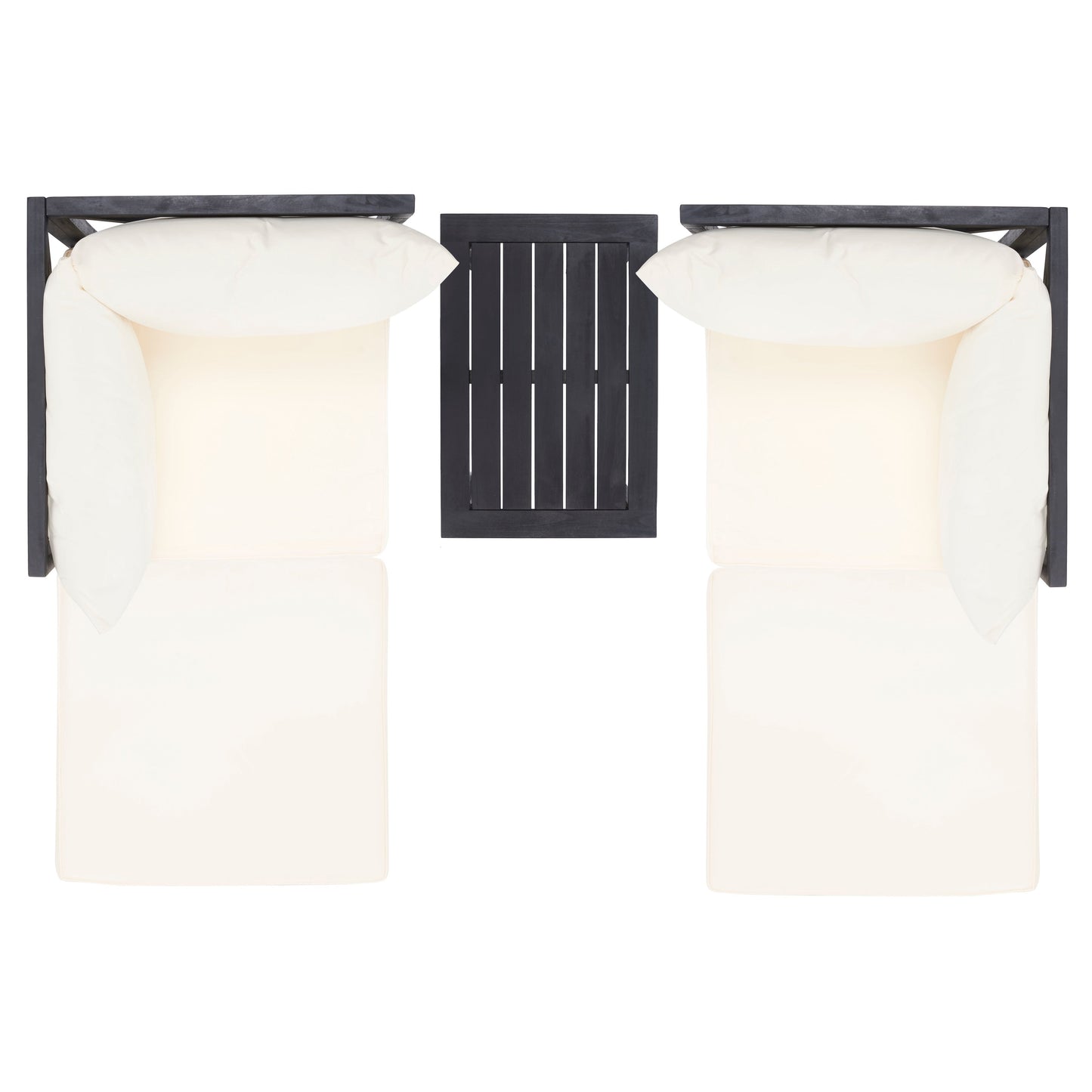 SAFAVIEH Outdoor Living Ronson Set di 5 pezzi componibili - Grigio ardesia scuro/beige - 27L x 27P x 27A