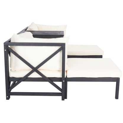 SAFAVIEH Outdoor Living Ronson Set di 5 pezzi componibili - Grigio ardesia scuro/beige - 27L x 27P x 27A