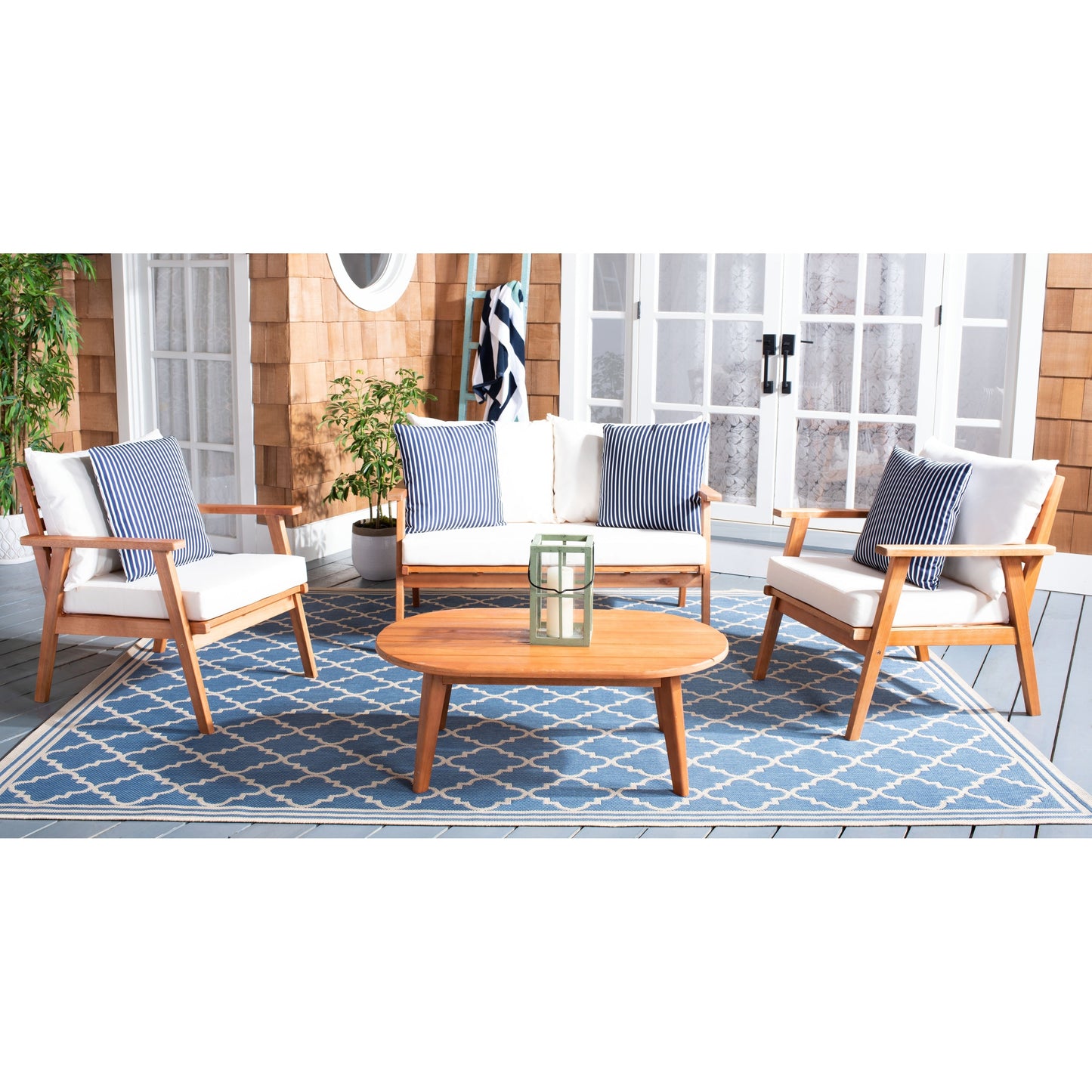 Set da giardino per conversazione SAFAVIEH Outdoor Lupe, 4 pezzi - 49L x 31P x 30A