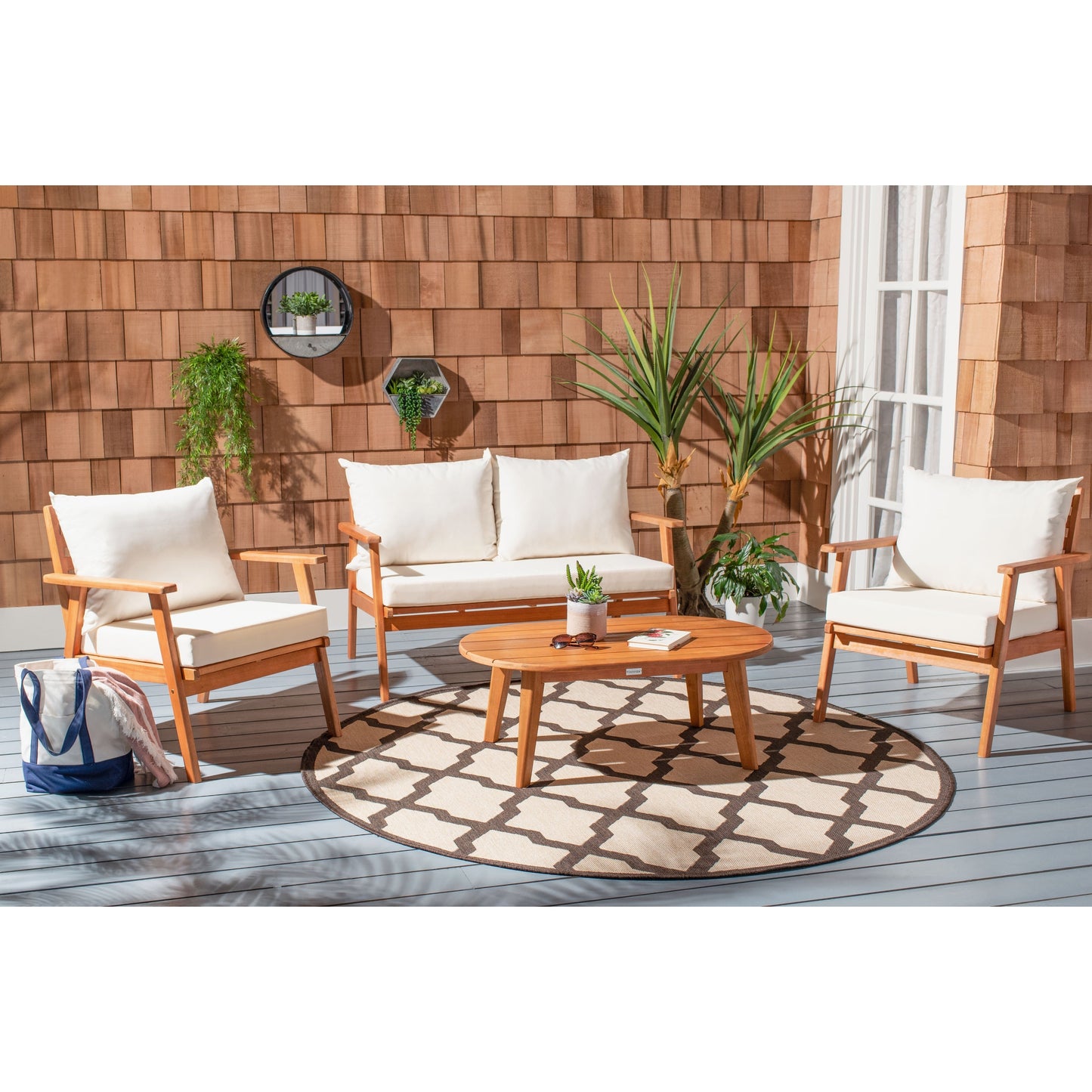 Set da giardino per conversazione SAFAVIEH Outdoor Lupe, 4 pezzi - 49L x 31P x 30A