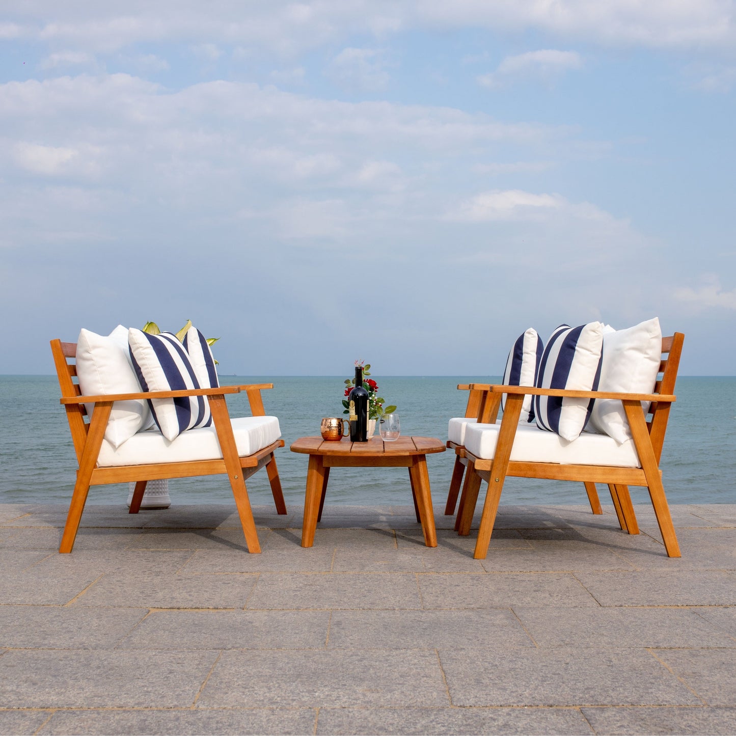 Set da giardino per conversazione SAFAVIEH Outdoor Lupe, 4 pezzi - 49L x 31P x 30A