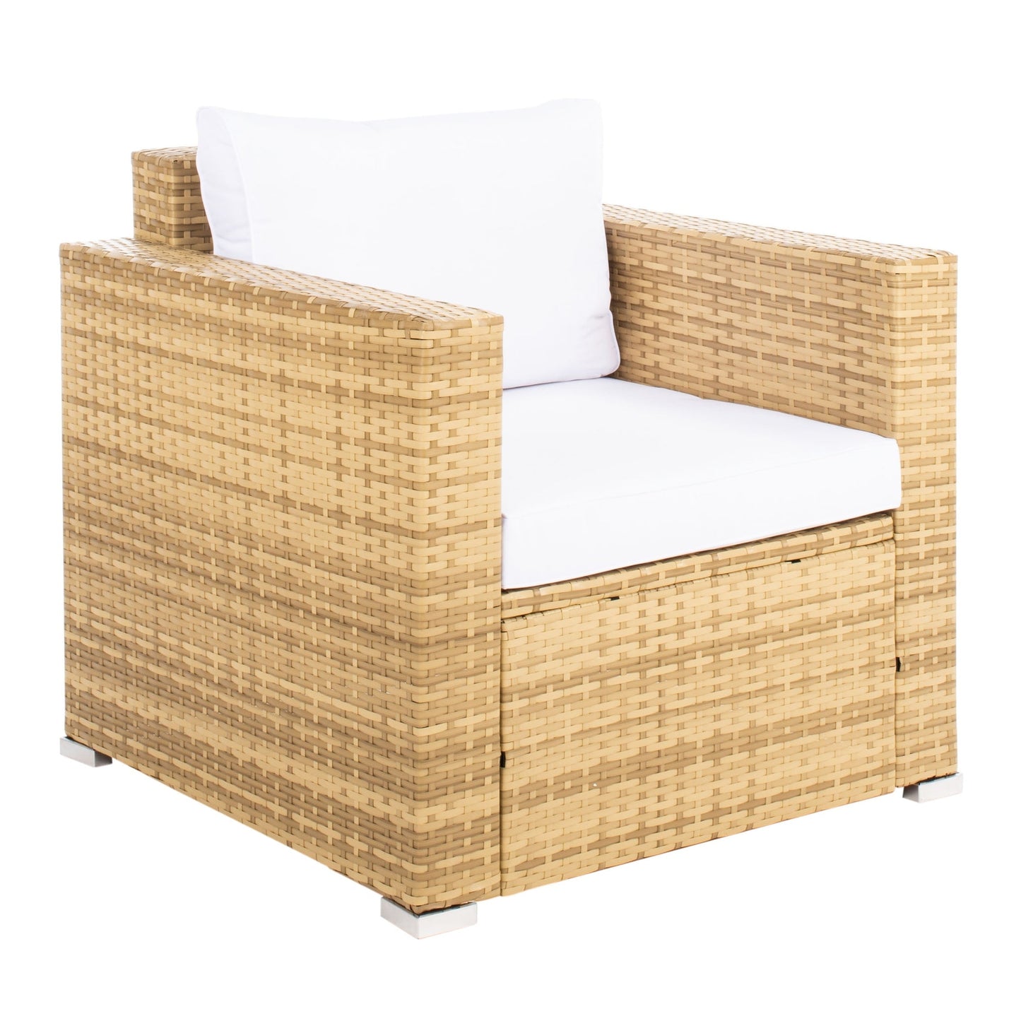 Set da patio in vimini SAFAVIEH per esterni Natalee, 4 pezzi - 50L x 27P x 28A