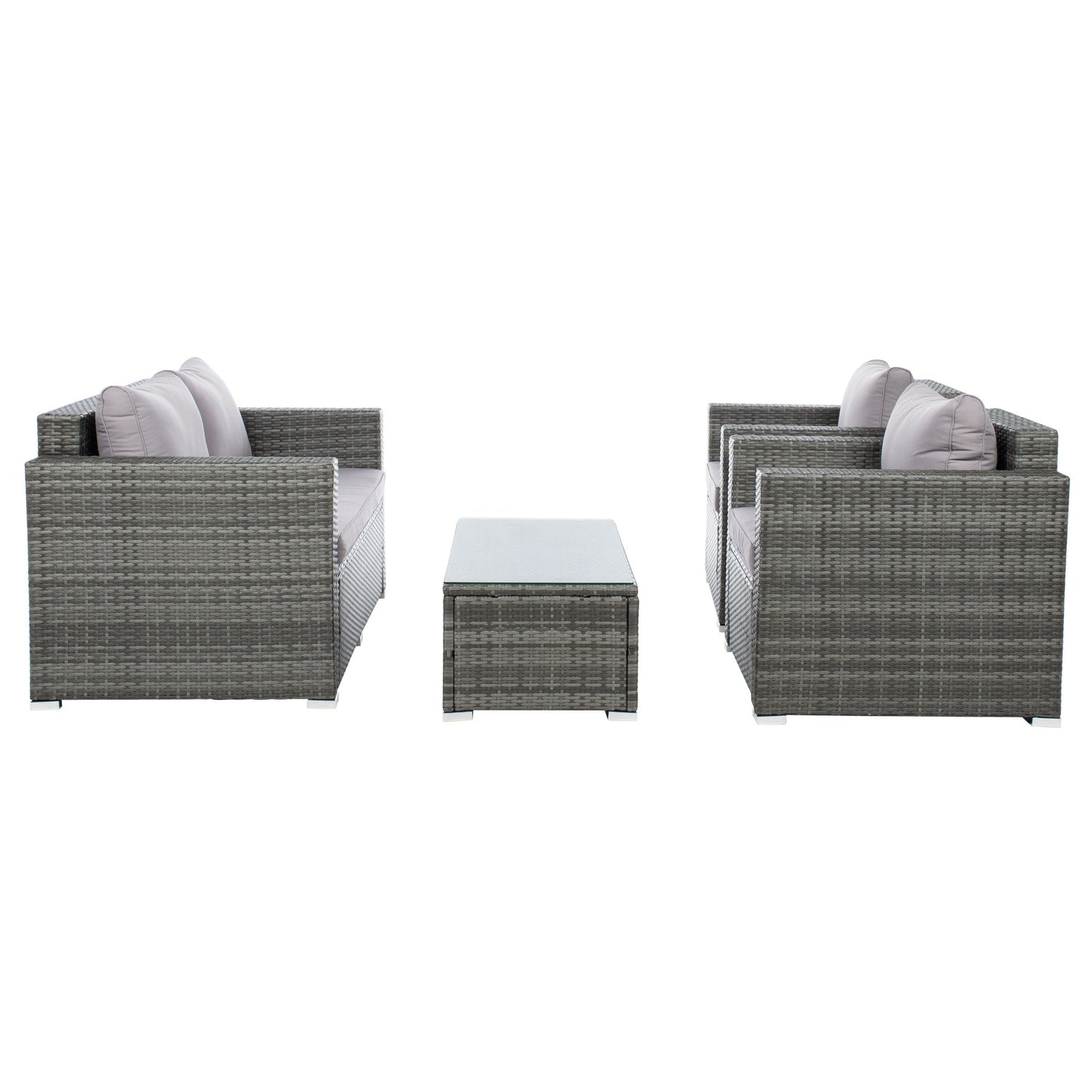 Set da patio in vimini SAFAVIEH per esterni Natalee, 4 pezzi - 50L x 27P x 28A