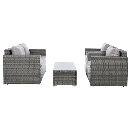 Set da patio in vimini SAFAVIEH per esterni Natalee, 4 pezzi - 50L x 27P x 28A