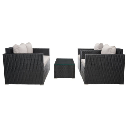 Set da patio in vimini SAFAVIEH per esterni Natalee, 4 pezzi - 50L x 27P x 28A