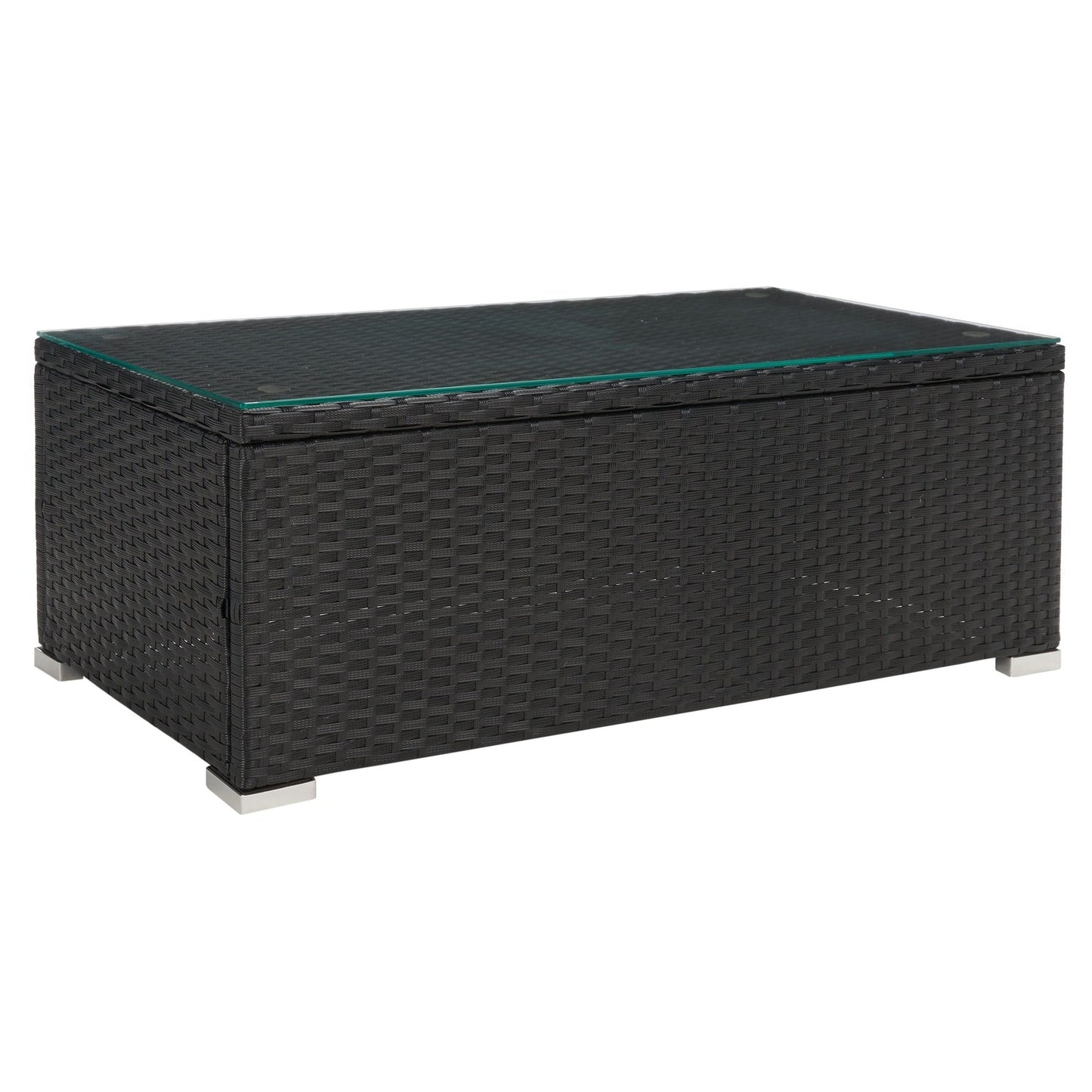 Set da patio in vimini SAFAVIEH per esterni Natalee, 4 pezzi - 50L x 27P x 28A