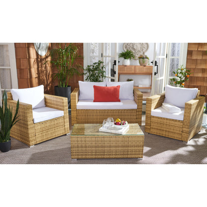 Set da patio in vimini SAFAVIEH per esterni Natalee, 4 pezzi - 50L x 27P x 28A