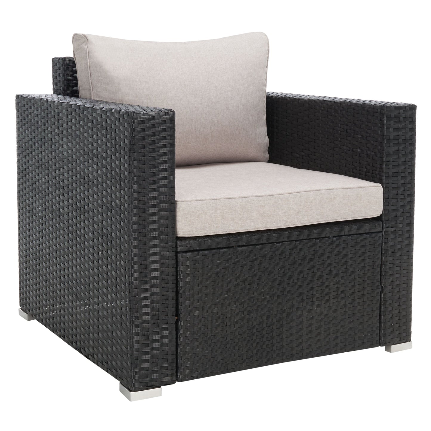 Set da patio in vimini SAFAVIEH per esterni Natalee, 4 pezzi - 50L x 27P x 28A