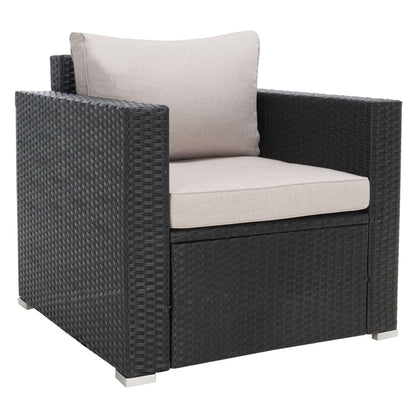 Set da patio in vimini SAFAVIEH per esterni Natalee, 4 pezzi - 50L x 27P x 28A