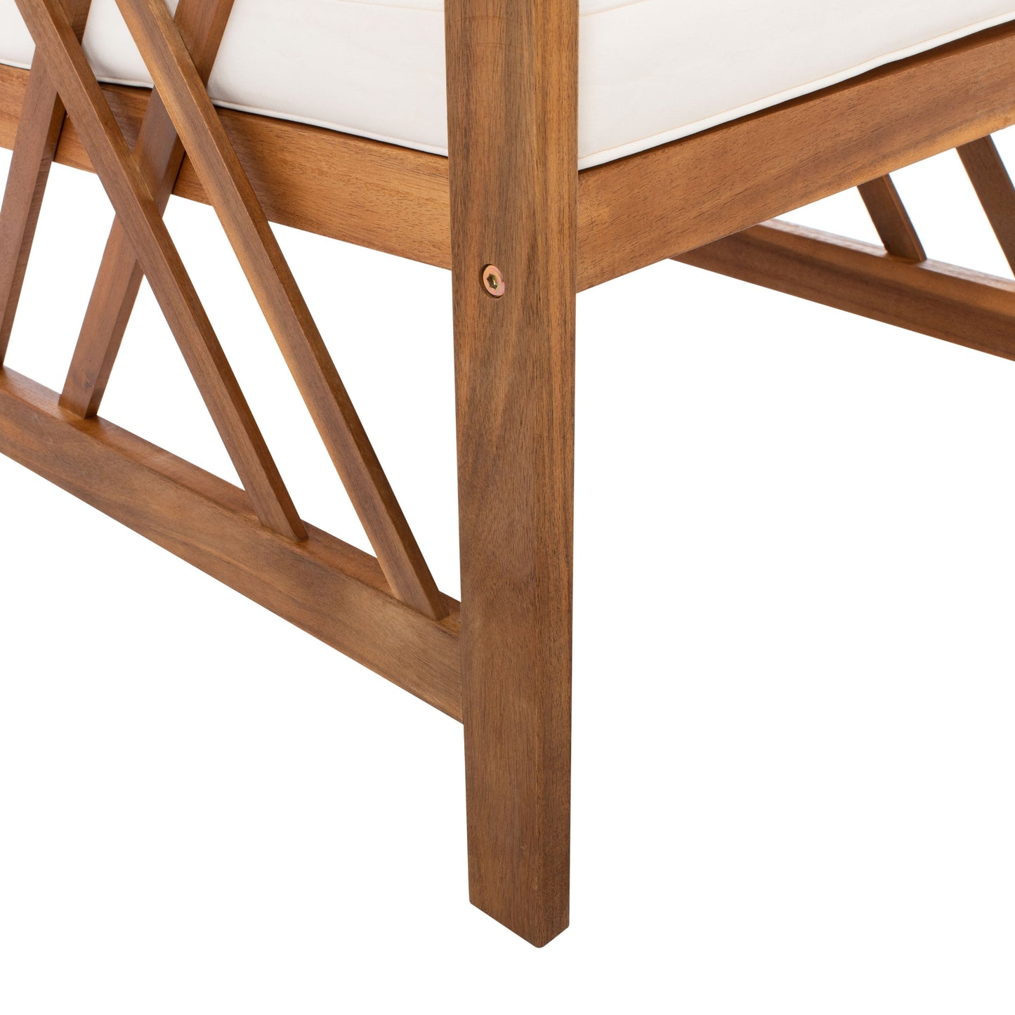 SAFAVIEH Outdoor Nayely Set da conversazione da patio in legno massello di acacia, 4 pezzi - 47L x 33P x 26A