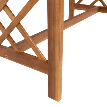 SAFAVIEH Outdoor Nayely Set da conversazione da patio in legno massello di acacia, 4 pezzi - 47L x 33P x 26A