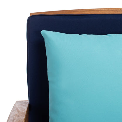 SAFAVIEH Outdoor Nayely Set da conversazione da patio in legno massello di acacia, 4 pezzi - 47L x 33P x 26A