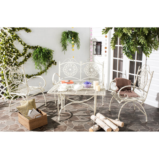 Set da patio SAFAVIEH Outdoor Nyasia in ferro battuto vittoriano, 4 pezzi - 45L x 39P x 22A