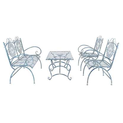 Set da patio SAFAVIEH Outdoor Nyasia in ferro battuto vittoriano, 4 pezzi - 45L x 39P x 22A