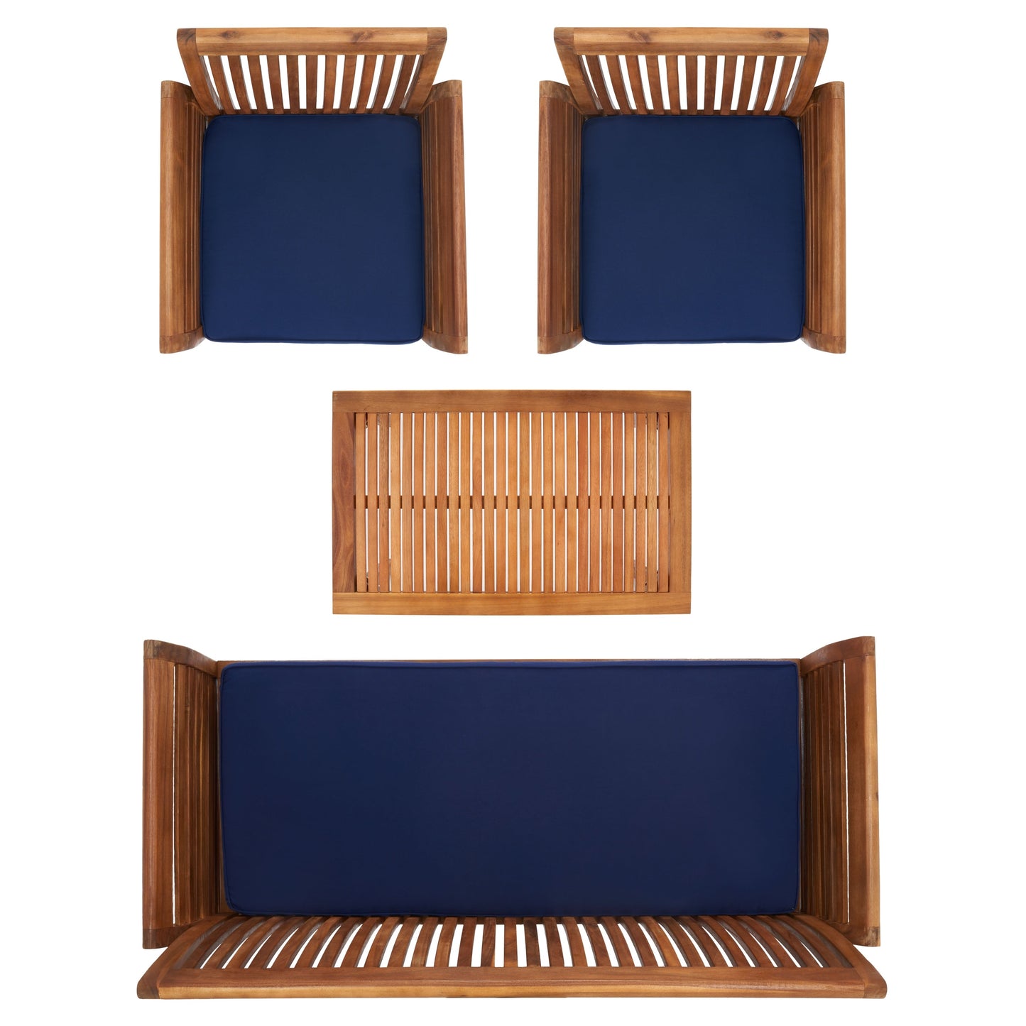 SAFAVIEH Outdoor Pieternel Set da esterno 4 pezzi - 50W x 30D x 24H